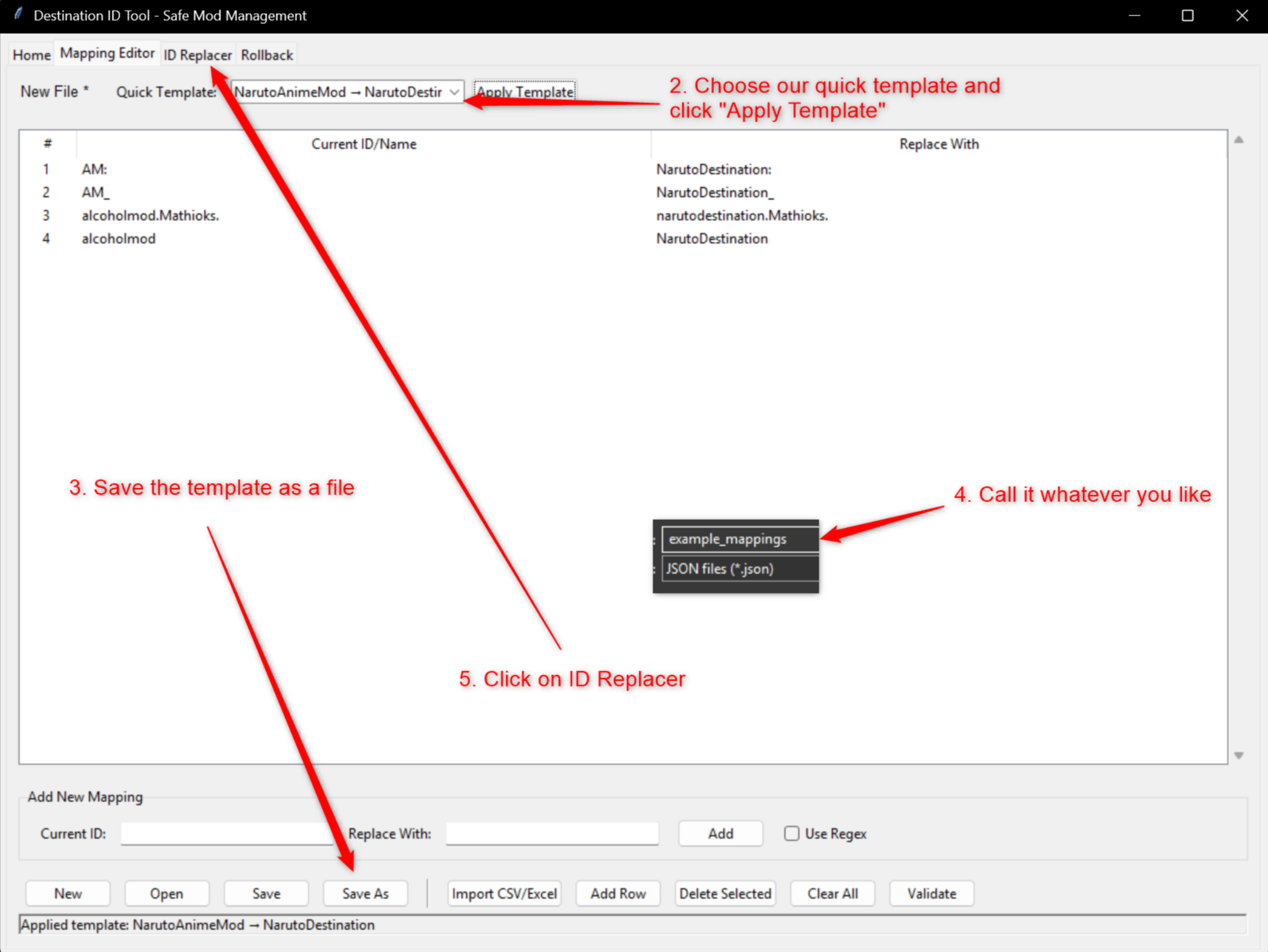 Destination ID Tool tutorial image 2