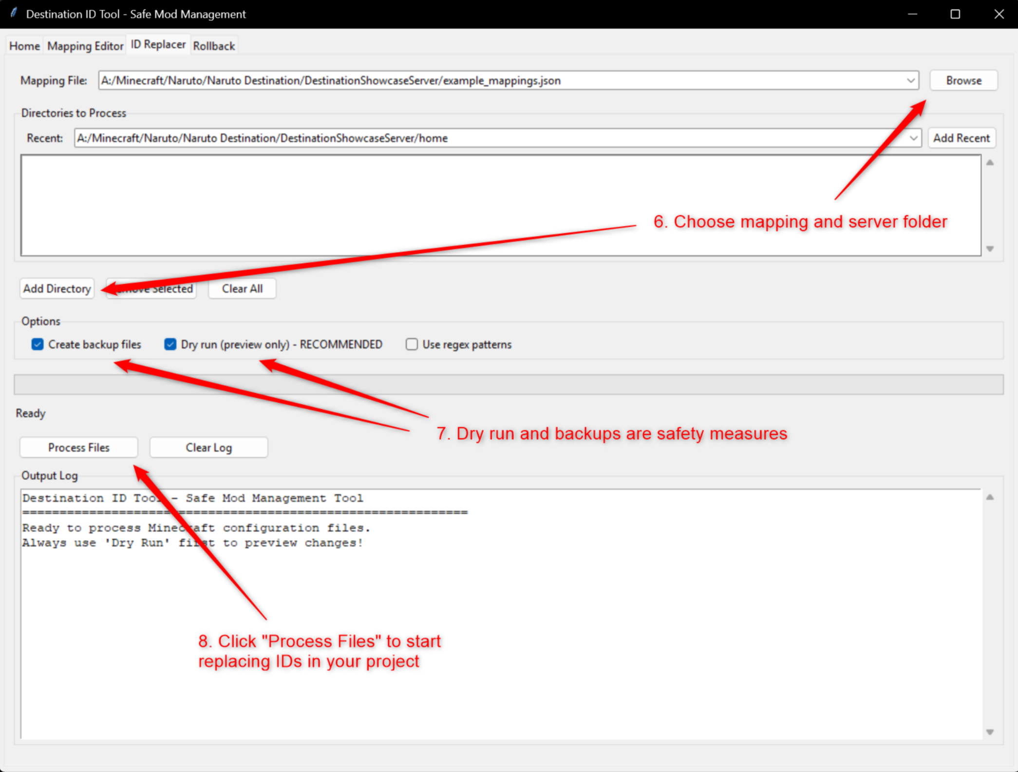 Destination ID Tool tutorial image 3